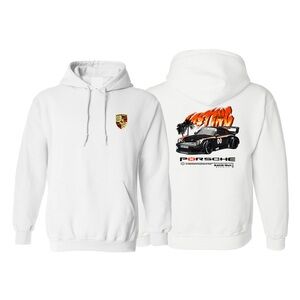 Men's Fasting Car Pullover Hoodie White